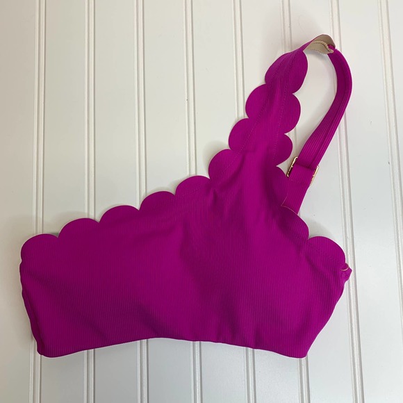 Vanilla/Beach Pink Scalloped Bikini Top - Picture 1 of 5